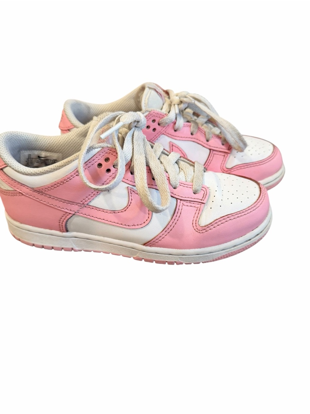Nike, Girl’s Pink and White Low-Top Sneakers, Size 3